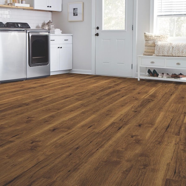 Fawn Pore Hickory 7mm T x 8 in. W Laminate Wood Flooring (23.91 sq.ft./case)