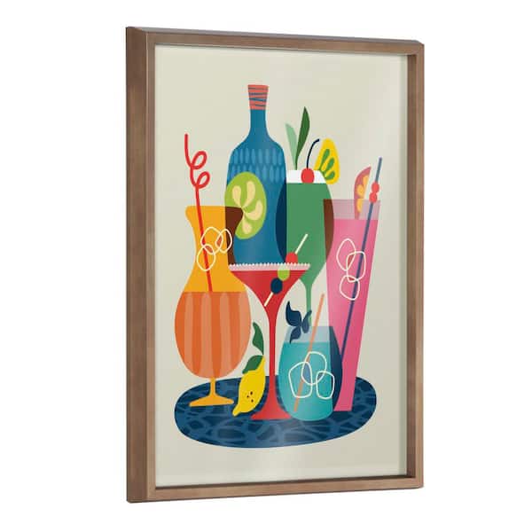 Blake "Mid Century Modern Cocktails" by Rachel Lee 3 Birdies Studio Beverage Framed Glass Art Print 24 in. x 18 in.