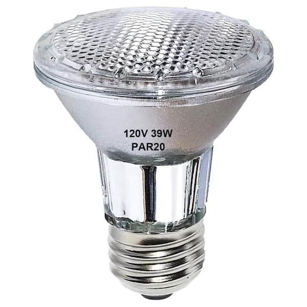 PAR20 Flood 39W 120V 480 Lumens 2 Pack Dimmable 2800K Warm White Halogen Light Bulbs