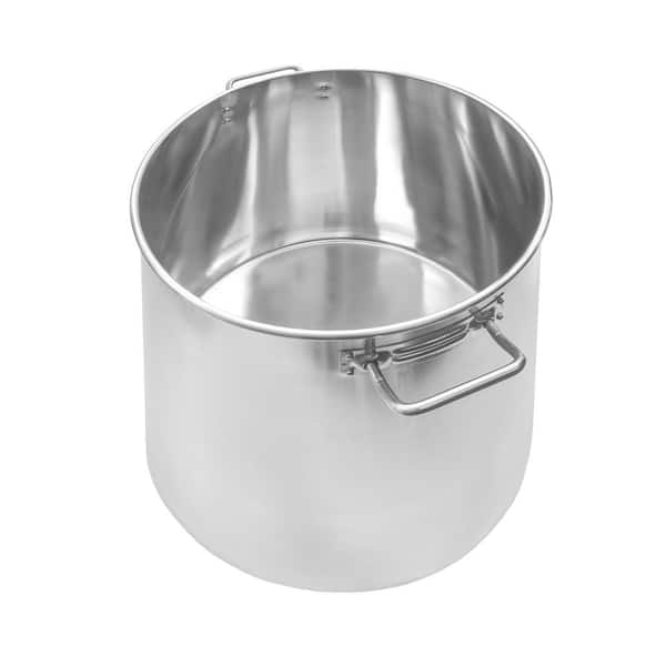 CURTA 50 Quart Large Stock Pot with Lid and Basket, NSF Listed, 3-Ply 18/8  Stainless Steel Cooking Pot, Commercial Cookware for Soup, Stew & Sauce