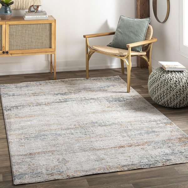 Laila Gray Modern Abstract 7 ft. x 10 ft. Area Rug
