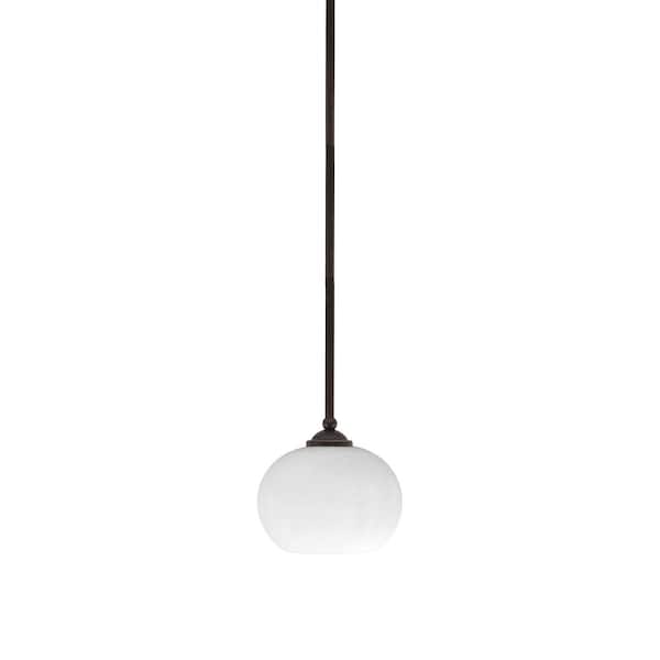 Unbranded Clevelend 100-Watt 1-Light Brown Pendant Mini Pendant Light with White Muslin Glass Shade and Light Bulb Not Included