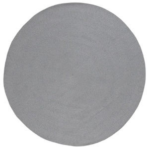 Braided Gray Blue 7 ft. x 7 ft. Abstract Round Area Rug
