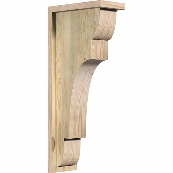 Ekena Millwork 6 in. x 12 in. x 28 in. Douglas Fir New Brighton Rough Sawn Corbel with Backplate