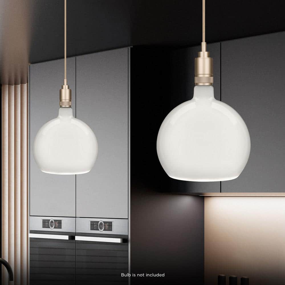 Matte Gold Industrial Style Steel Pendant Light with 15-Foot Cord