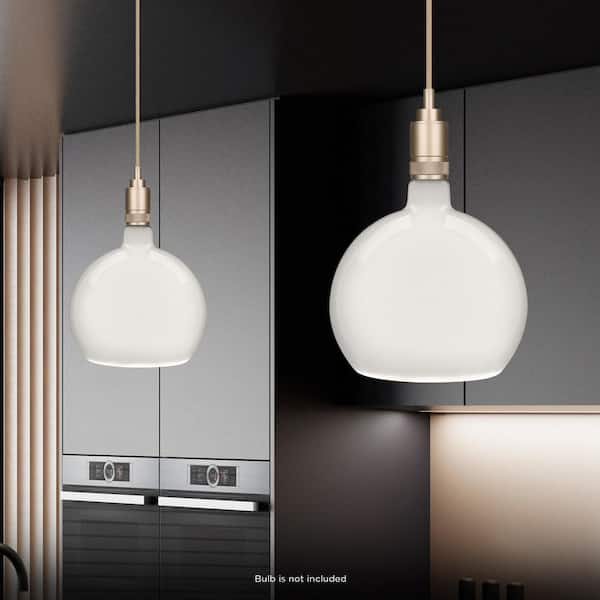 60-Watt 1-Light Socket Matte Gold Industrial Style Pendant Light Plug in and Hardwire Fixture