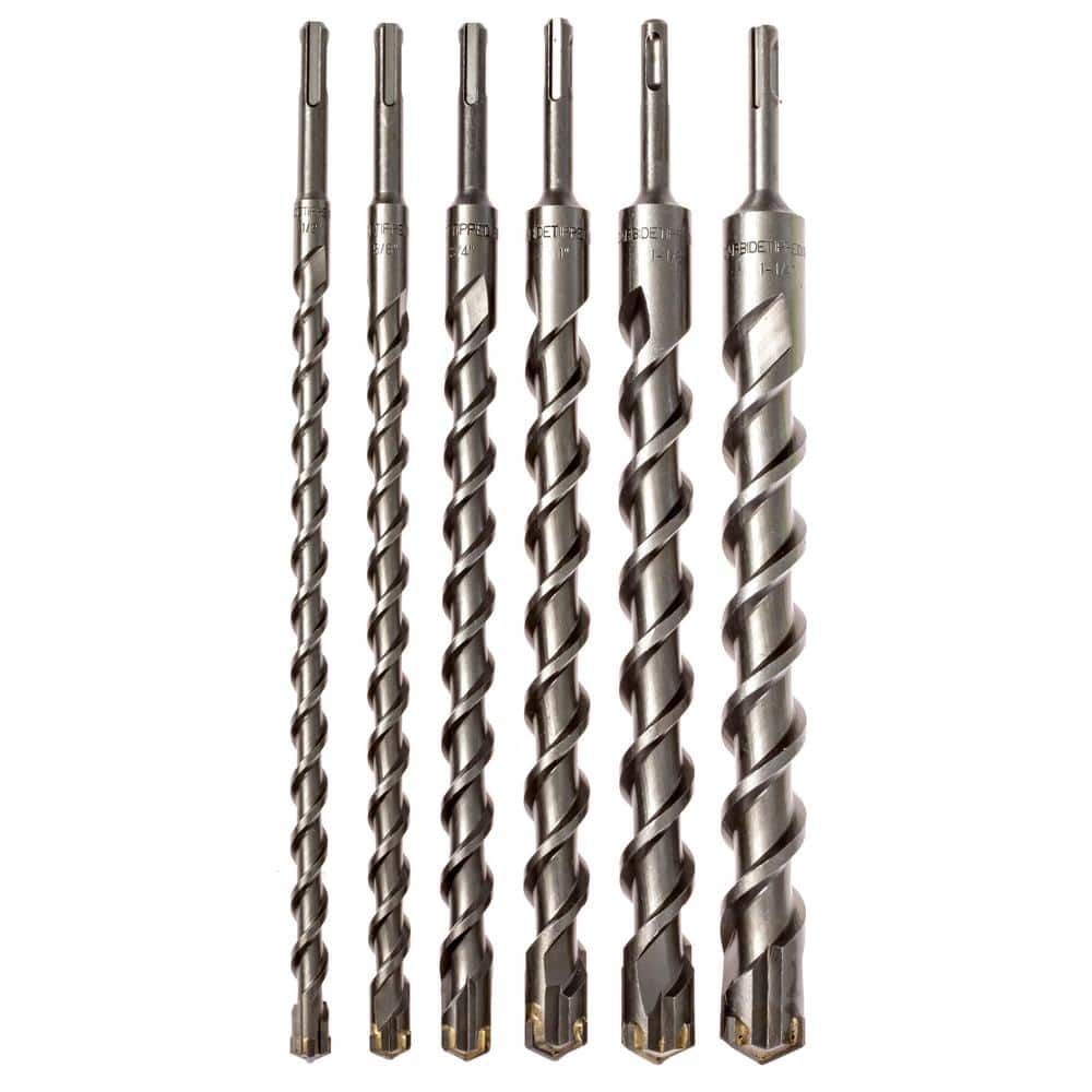 Piece SDS-Plus Masonry Trade Bit Set Chisels and Carbide 10.25 x 8 x 1.25 inches 6- Piece