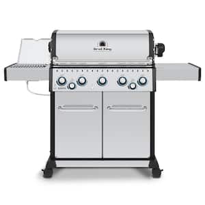 Baron S 590 Pro IR 5-Burner Natural Gas Grill in Stainless Steel with Infrared Side Burner and Rear Rotisserie Burner