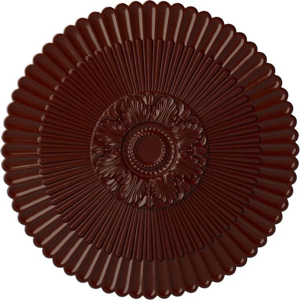 Ekena Millwork 1-5/8" x 41" x 41" Polyurethane Nexus Ceiling Medallion, Brushed Mahogany
