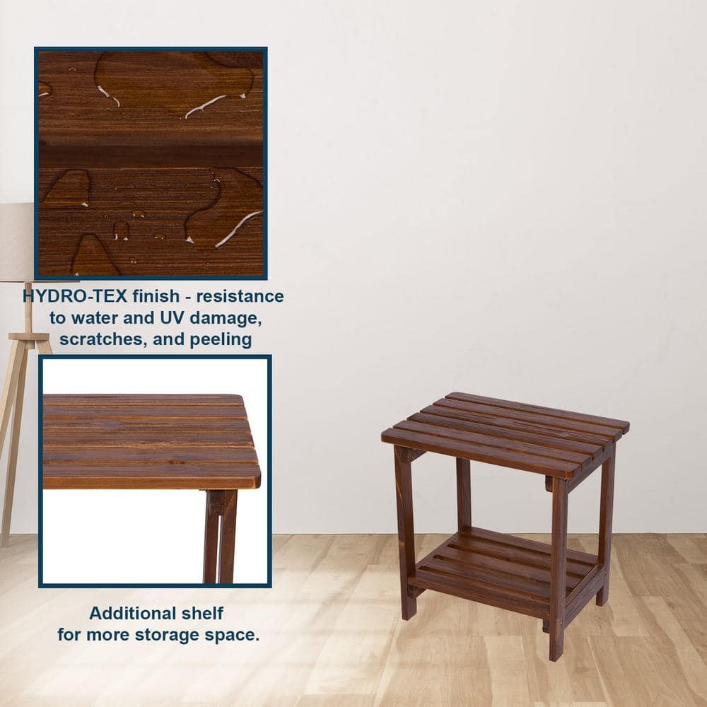 Providence Oak Rectangular Cedar Wood Outdoor Side Table