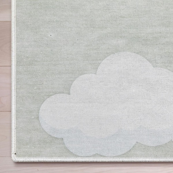 Cloud 9 Modern Kids Brown 6 ft. x 9 ft. Machine Washable Flat-Weave Area Rug