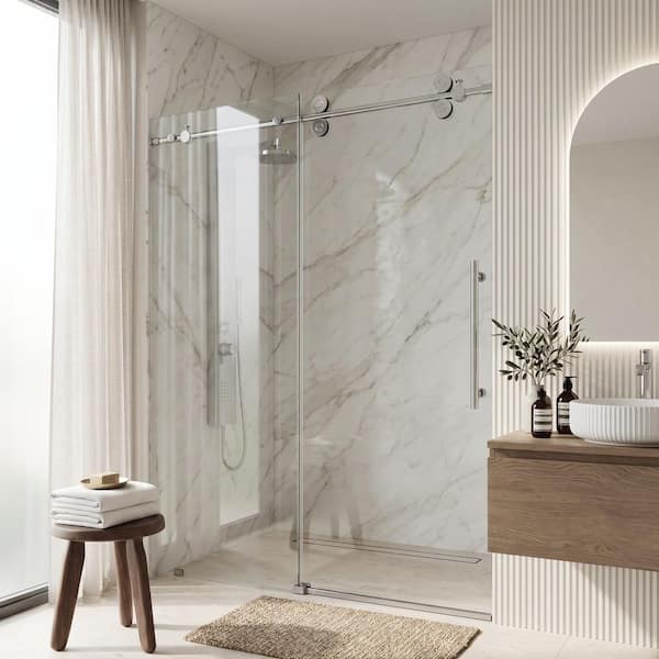 VIGO Elan 56 to 60 in. W x 74 in. H Frameless Sliding Shower Door