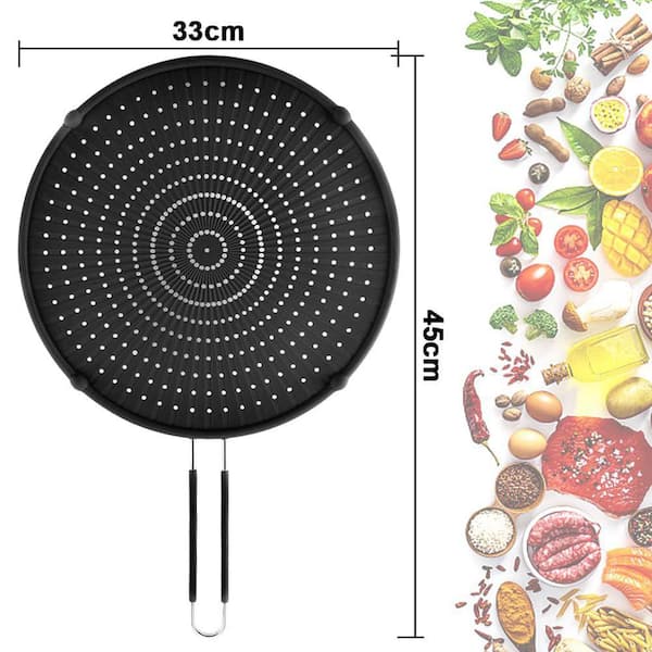 16 in. x 12 in. x 0.5 in. Silicone Splatter Screen with Grease Splatter Guard for Frying Pan, Frying, Cooking (1-Pack)