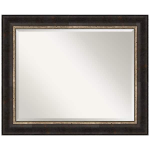 Amanti Art Varied Black 33.75 in. W x 27.75 in. H Framed Beveled Bathroom Vanity Mirror in Black