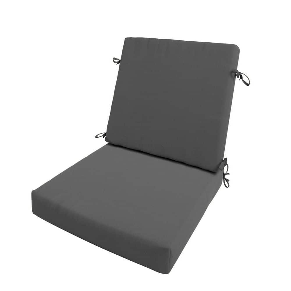 Dining Chair Cushion with Solstice Olefin Fabric and Dual-Layer Foam Core, 20 in. x 40 in. Charcoal price history on PriceWatchPro