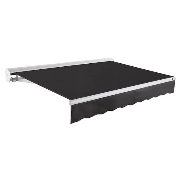 AWNTECH 20 ft. Destin Manual Retractable Awning with Hood (120 in. Projection) in Black