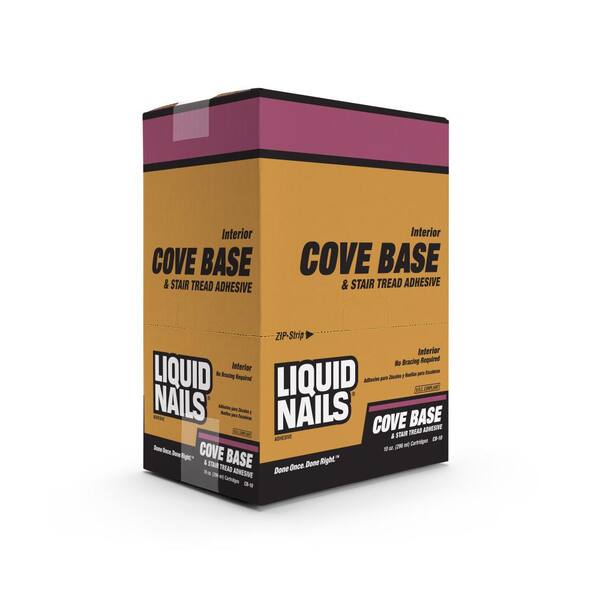 Liquid Nails Professional 10 Oz Tan Interior Cove Base And Stair Tread Adhesive 12 Pack Cb 10 Cp The Home Depot