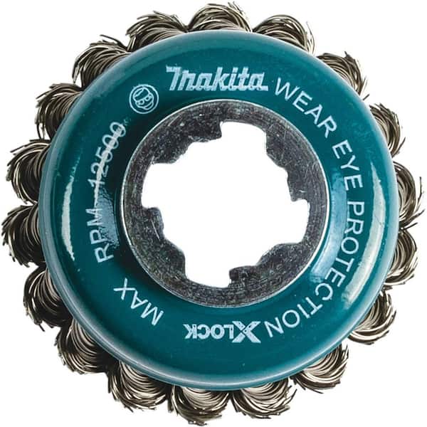 Makita X-Lock Quick Change System 3-1/8 in. Stainless Steel Knot Wire Cup Brush