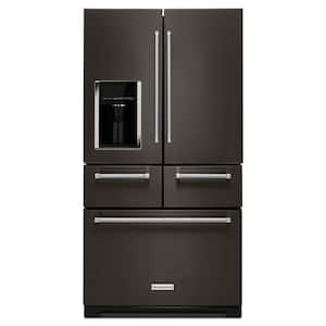 25.8 cu. ft. French Door Refrigerator in Black Stainless with Platinum Interior