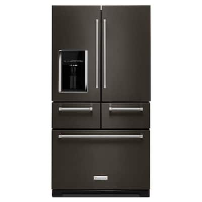 KitchenAid 24.2 cu. ft. Built-In French Door Refrigerator in Black ...