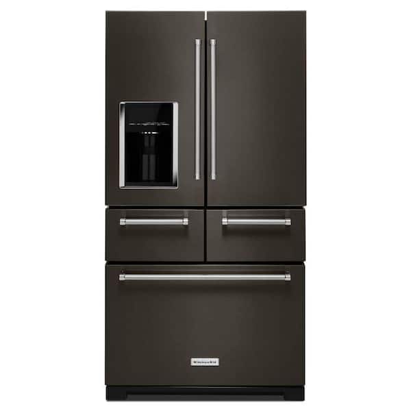 KitchenAid 25.8 cu. ft. French Door Refrigerator in Black Stainless with Platinum Interior