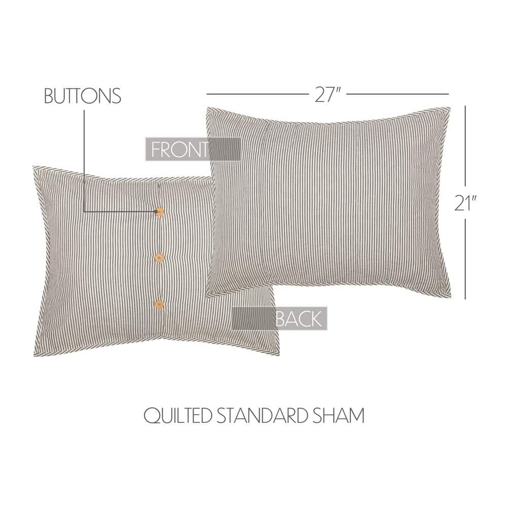 Hatteras Seersucker Blue and White Striped Cotton Standard Sham