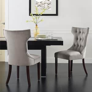 Clairborne Taupe Microfiber Tufted Dining Chairs (Set of 2)
