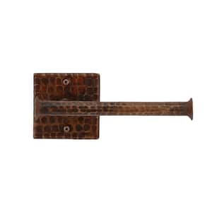 Single Post Hand Hammered Copper Toilet Paper Holder in Oil Rubbed Bronze