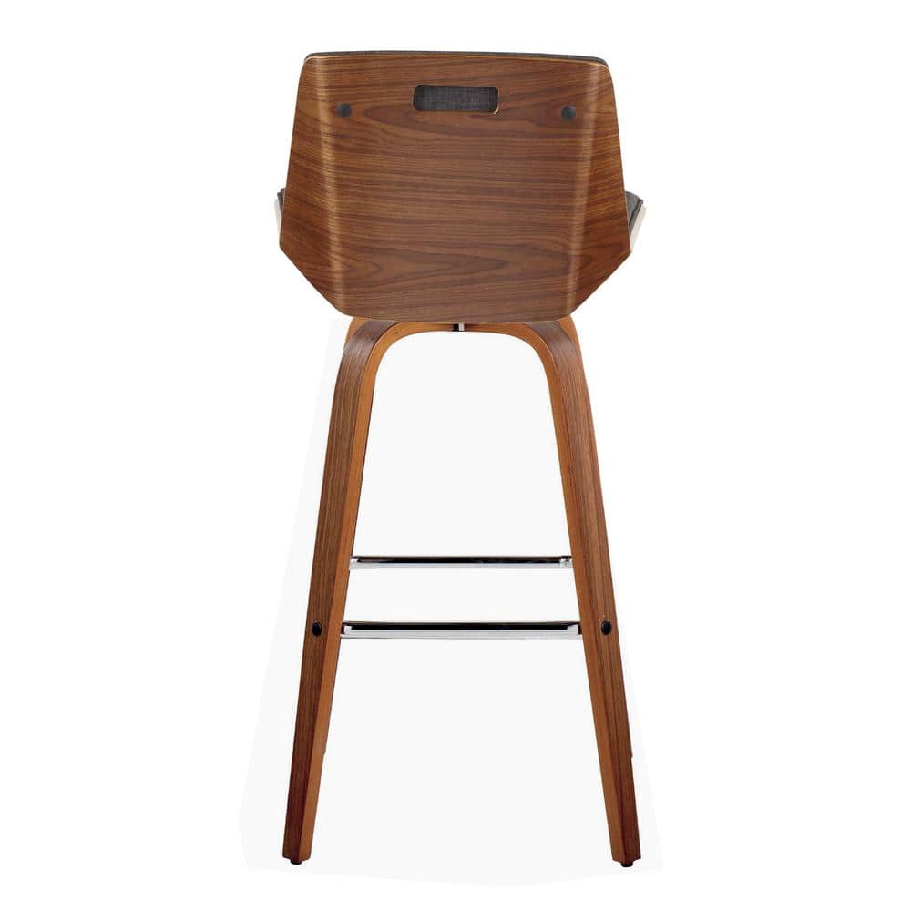 Corazza 30" Charcoal Wood and Metal Swivel Barstool Set