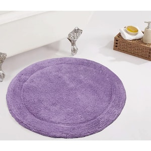 Waterford Collection 100% Cotton Tufted Non-Slip Bath Rug, 30 in. Round, Purple