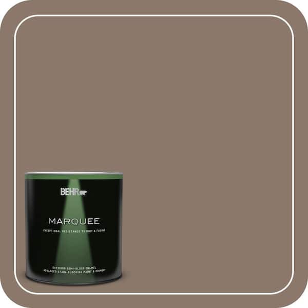 BEHR MARQUEE 1 qt. #N210-5 Caffeine Semi-Gloss Enamel Exterior Paint & Primer