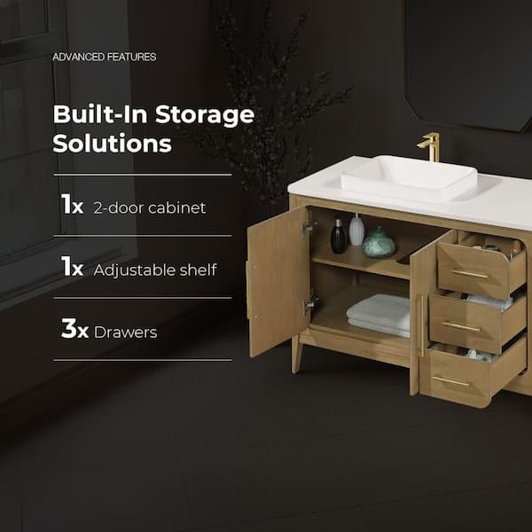 OVE Decors Heidi 48 in. Freestanding Cortado Bath Vanity with