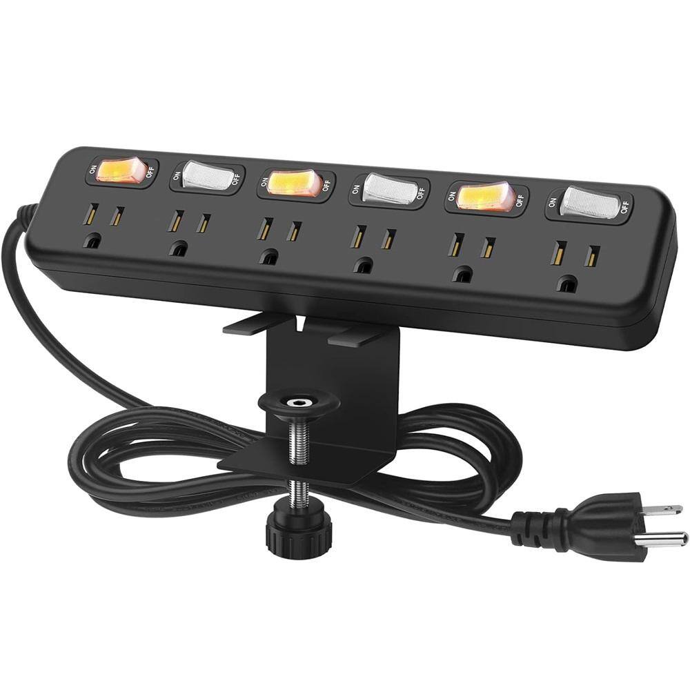 Etokfoks 10 ft. Extension Cord 6Outlet Power Strip Surge Protector