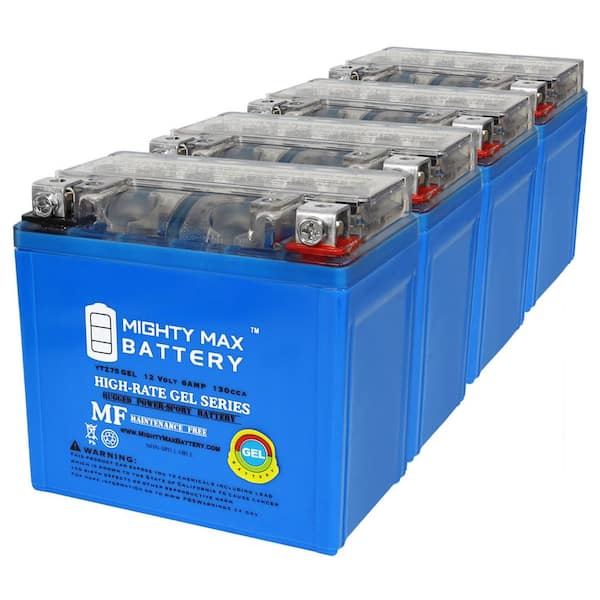 MIGHTY MAX BATTERY YTZ7SGEL 12V 6AH GEL Replacement Battery compatible with Honda 50 NPS50 Ruckus 03-14 - 4 Pack