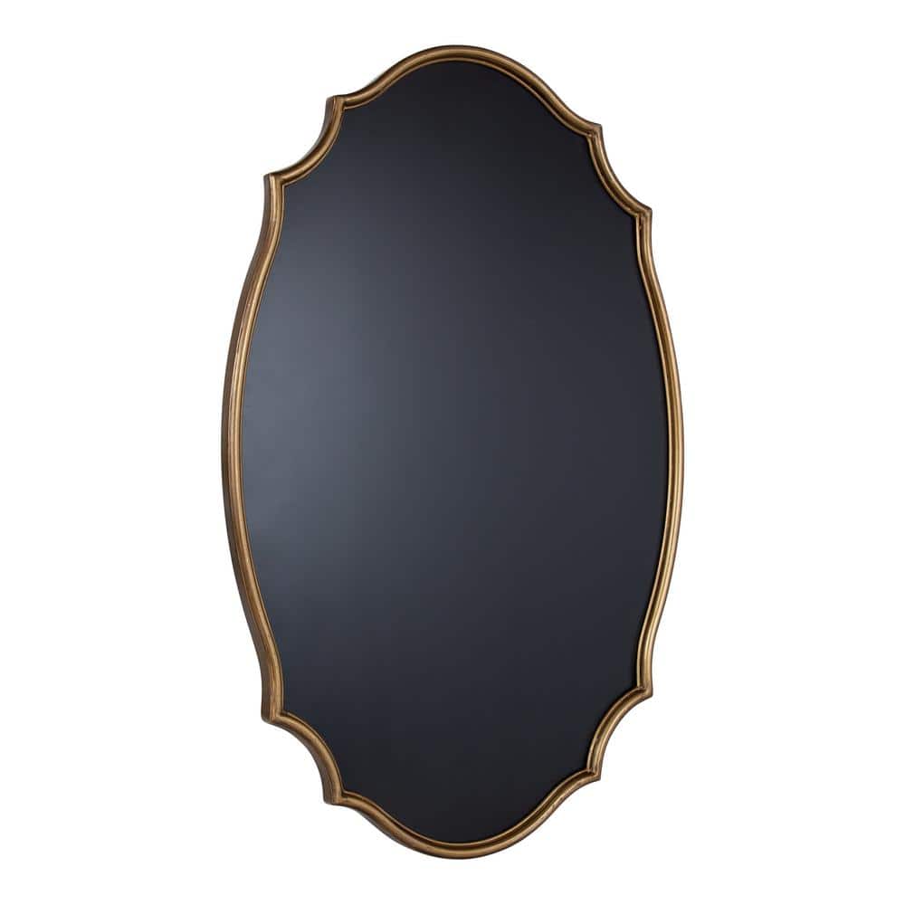 Kate and Laurel Leanna 23.12 in. W x 35.75 in. H Gold Irregular Traditional  Framed Decorative Wall Mirror 222108 The Home Depot