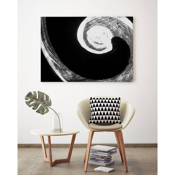 Giant Art 36 x 24 Textural Abstraction III Museum Mounted Canvas Print - Black