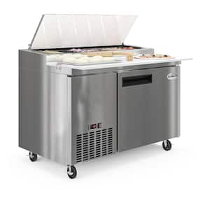 10 cu. ft. Commercial Pizza Prep Refrigerator in Stainless Steel, 50 in.