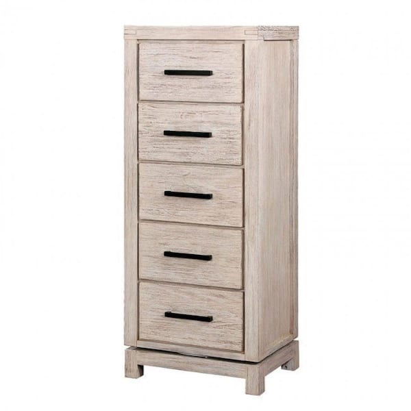 Strasburg Wire-Brushed White Swivel Chest