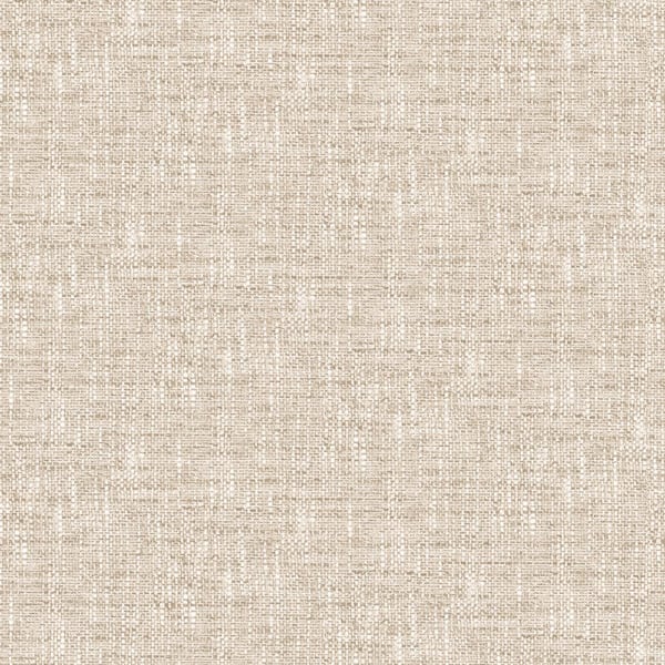 NuWallpaper Poplin Brown Fabric Textures Vinyl Peel and Stick Wallpaper