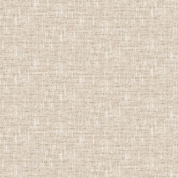 NuWallpaper Poplin Brown Fabric Textures Vinyl Peel and Stick Wallpaper Sample