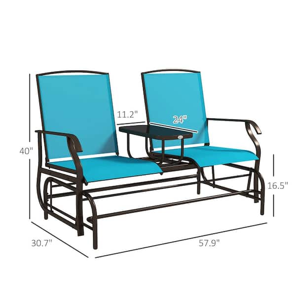Outsunny 5 ft. 2-Seater Metal Frame Outdoor Glider Bench Outsunny 5 ft. 2-Seater Metal Frame Outdoor Glider Bench