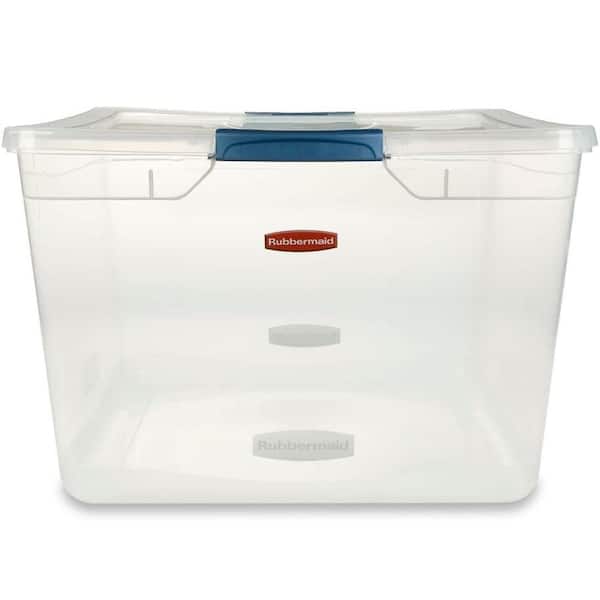 Rubbermaid Cleverstore Home/office Organization 71 Quart Latching Plastic  Storage Tote Container Box Bin With Lid, Clear (8 Pack) : Target