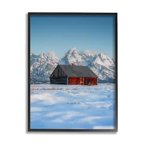 Cabin in Snowy Mountains by Jared Kreiss 1-Piece Framed Graphic Print Nature Poster Art Print 14 in. x 11 in.