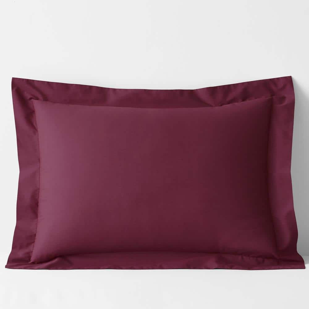 Company Cotton Merlot Cotton Percale King Sham -  The Company Store, 50652F-K-MERLO