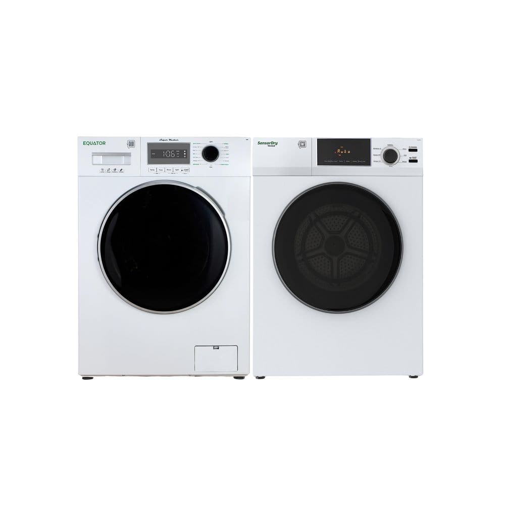 2.5 cu. ft. Electric Laundry Center in White with Smart Wash Programs, Delay Start and Child Lock