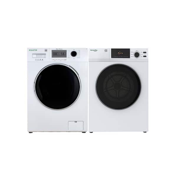 2.5 cu. ft. Electric Laundry Center in White with Smart Wash Programs, Delay Start and Child Lock