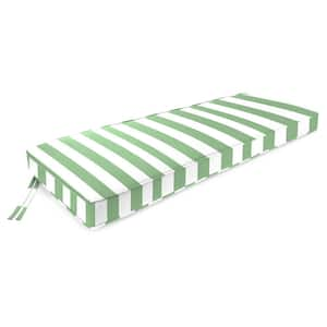 47 in. L x 17 in. W x 3 in. T Outdoor Bench Cushion in Awning Cucumber