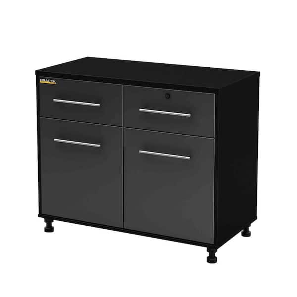 South Shore Karbon Wood Freestanding Garage Cabinet in Black & Charcoal (38 in. W x 35 in. H x 20 in. D)