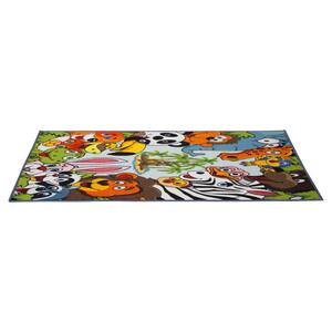 Children's Garden Collection Non-Slip Rubberback Educational Animal Sky Blue 3x5 Kid's Area Rug, 2 ft. 7 in. x 5 ft.