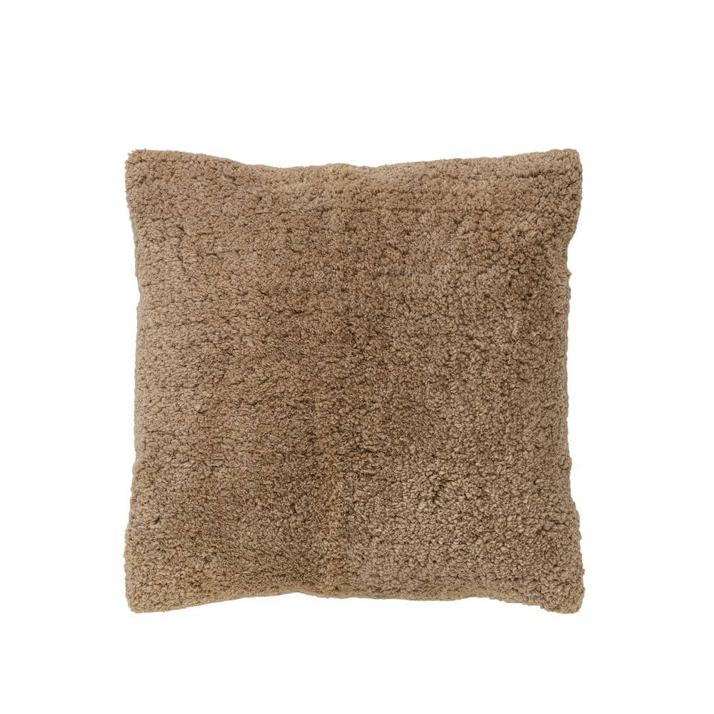 Mustard & Natural Cotton Tufted Square Throw Pillow
